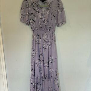 Elegant Purple Floral Maxi Dress